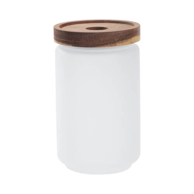 Glass container with wooden lid for sublimation